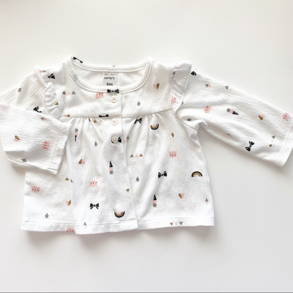 Carter’s Pink + White Button Cardigans - Picture 7 of 12